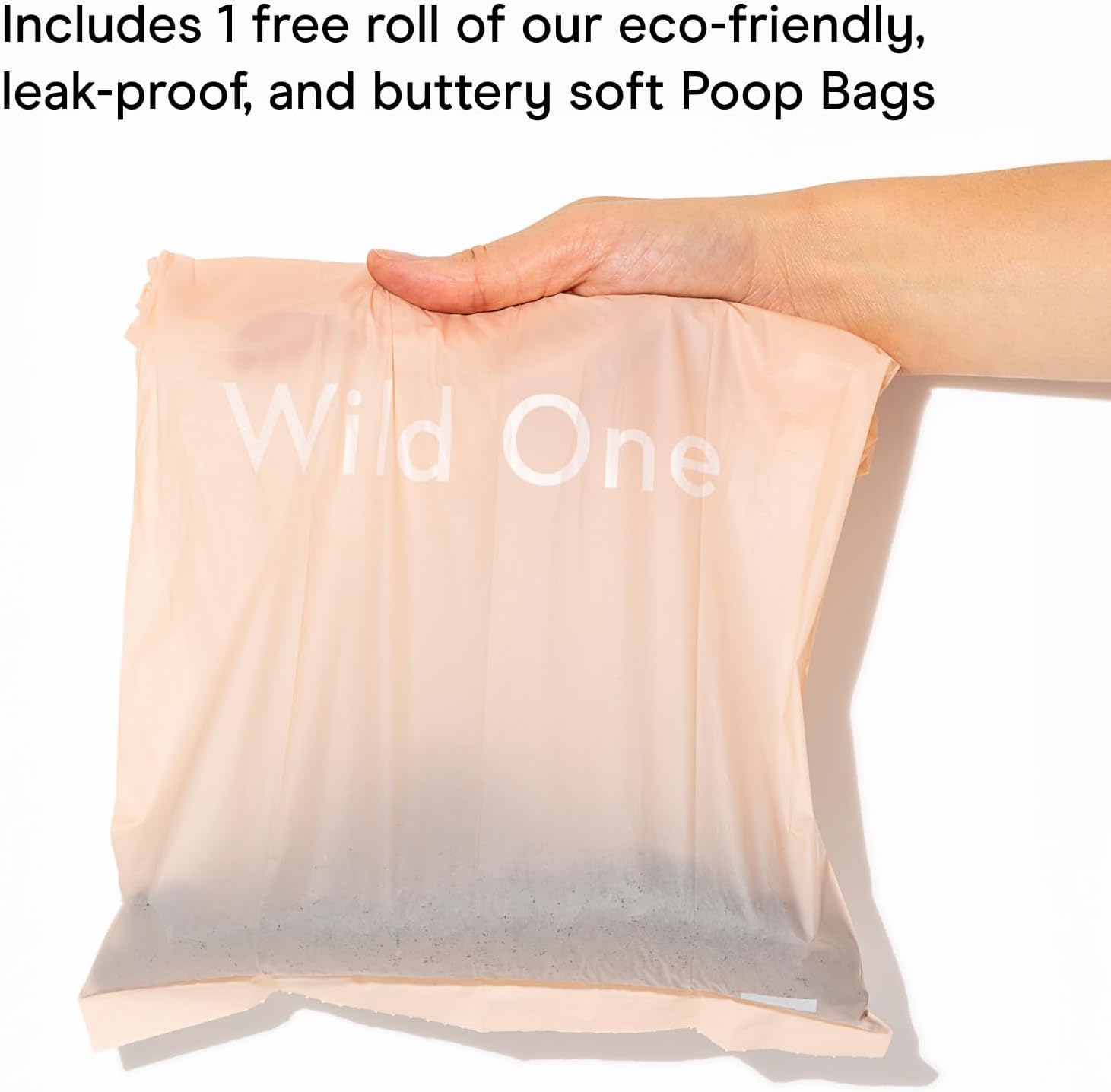 Wild One Dog Poop Bag Holder And Dispenser With Leash Attachment, Leak Proof, Easy Twist Top For Refills, Includes 1 Roll Bags, Lilac