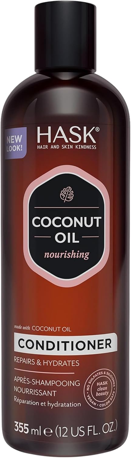 Hask Coconut Nourishing Conditioner For All Hair Types, Colour Safe, Gluten-Free, Sulfate-Free, Paraben-Free - 1 355 Ml Bottle