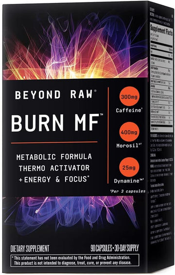 Beyond Raw Burn Mf | Metabolic Formula, Thermo Activator, Supports Energy And Focus | 90 Count