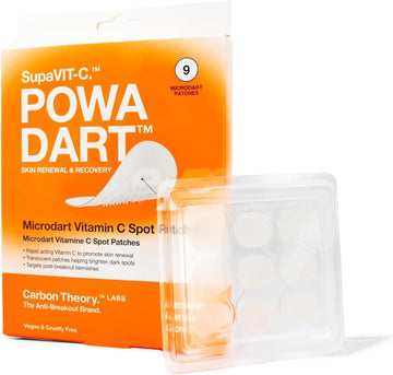 Carbon Theory Supavit-C Powa Dart Microdart Pimple Patch - 9 X Clear Pimple Patches - Micro Dart Pimple Patches With Vitamin C - Spot Patches Microdart - Vegan Spot Treatment