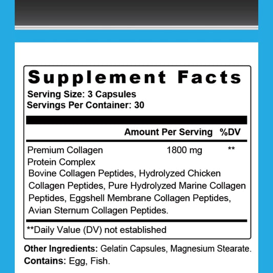 Multi Collagen Complex Types I, Ii, Iii, V, X, 90 Capsules
