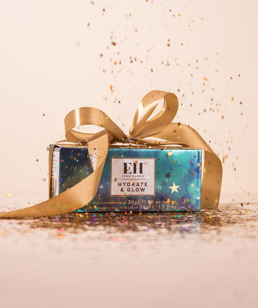 Emma Hardie Hydrate & Glow Gift Set: Travel Size 30Ml Moringa Cleansing Balm And Travel Size 50Ml Midas Touch Revitalising Face Cream, Dermatologically Tested, Natural And Cruelty Free