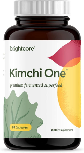 Brightcore Nutrition - Kimchi One, Kimchi Powder Capsules, Probiotics, Enzymes, & Antioxidant Supplement, Premium Gut Health Superfood for Overall Well Being, Gluten-Free, 90 Vegan Capsules