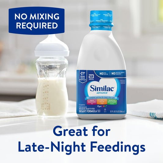 Similac Advance Infant Formula With Iron, Ready-To-Feed Baby Formula, 32-Fl-Oz Bottle, Pack Of 6