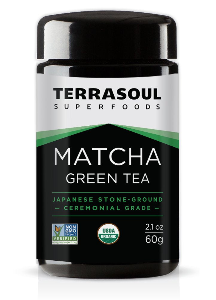 Terrasoul Superfoods Organic Matcha Green Tea (Ceremonial Grade in Miron Glass), 2.12 ounces (60g)