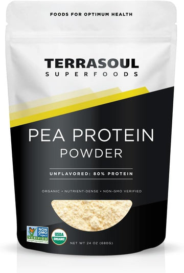 Terrasoul Superfoods Organic Pea Protein (Unflavored, Smooth Texture), 1.5 Pounds