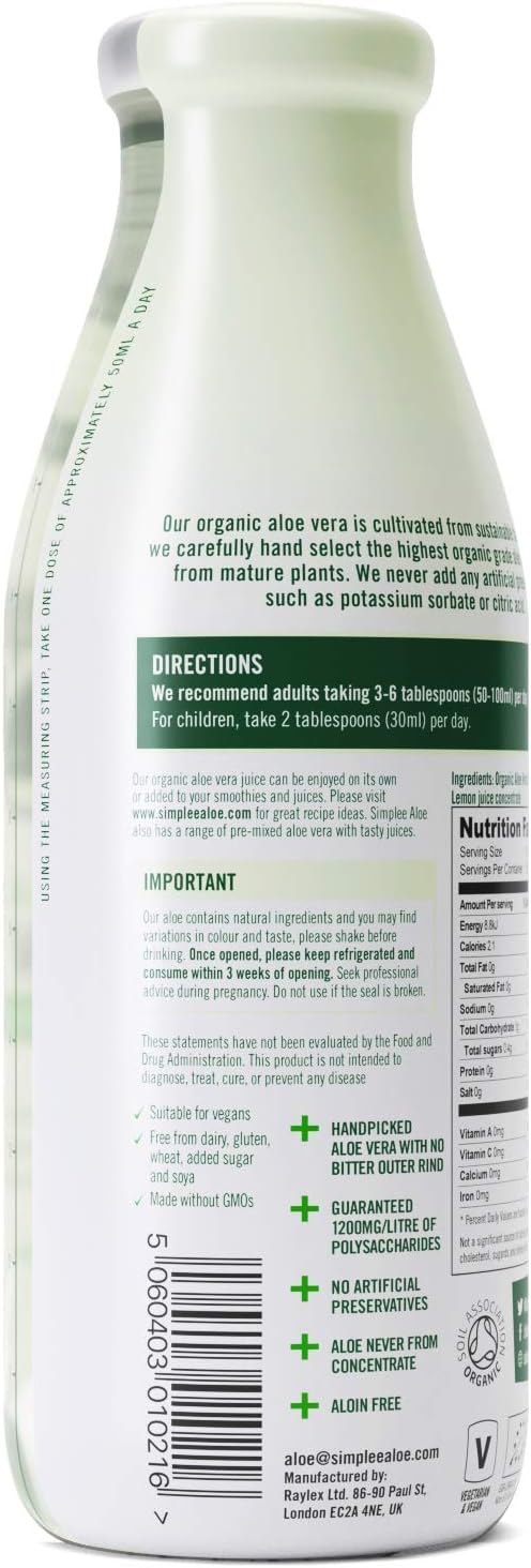 Simplee Aloe Health Supplement - Plain Simplee Aloe Aloe Vera juice - 500ml (PACK OF 1) : Amazon.co.uk: Health & Personal Care