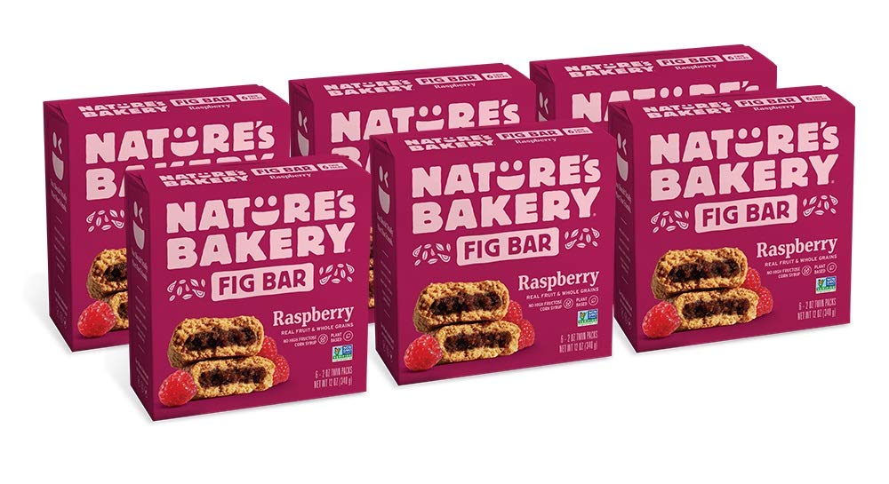 Nature’S Bakery Whole Wheat Fig Bars, Raspberry, Real Fruit, Vegan, Non-Gmo, Snack Bar, 6 Count (Pack Of 6)