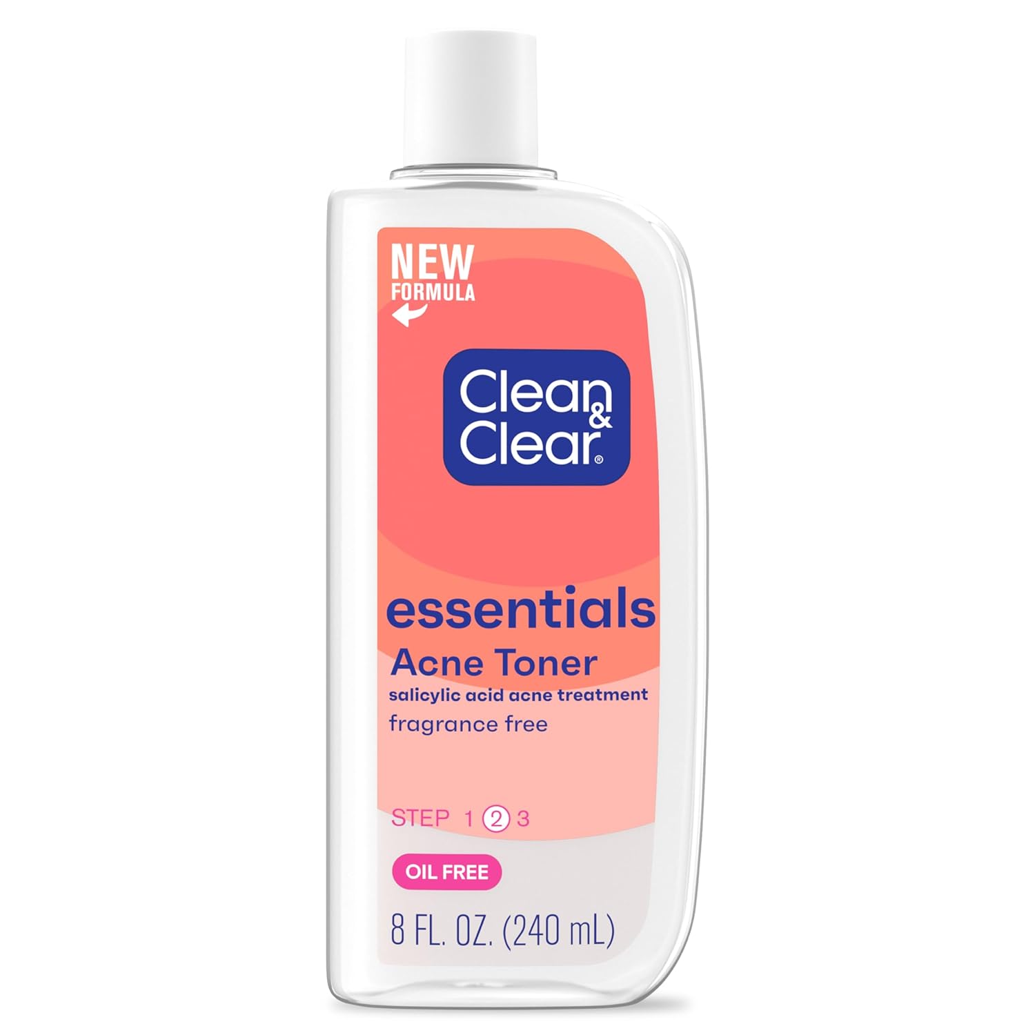 Clean & Clear Essentials Oil-Free Deep Cleaning Face Astringent With 2% Salicylic Acid Acne Medication For All Skin Types, Facial Astringent To Treat & Help Prevent Pimples, 8 Fl. Oz