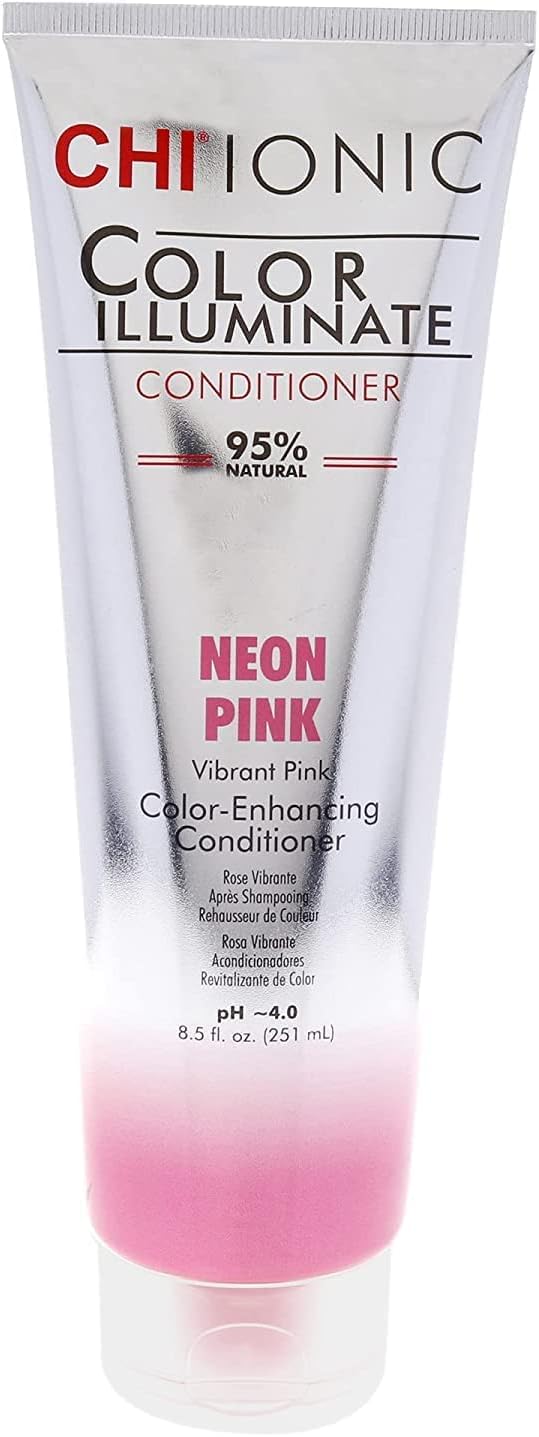 Chi Ionic Color Illuminate Conditioner, Neon Pink, Color Enhancing Conditioner, 251 Ml
