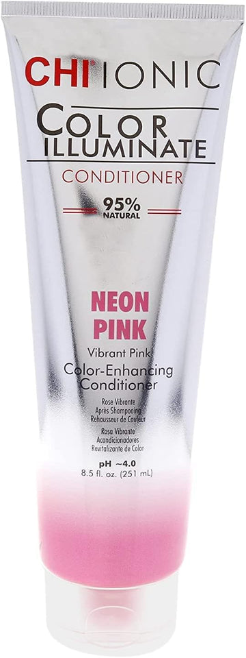 Chi Ionic Color Illuminate Conditioner, Neon Pink, Color Enhancing Conditioner, 251 Ml
