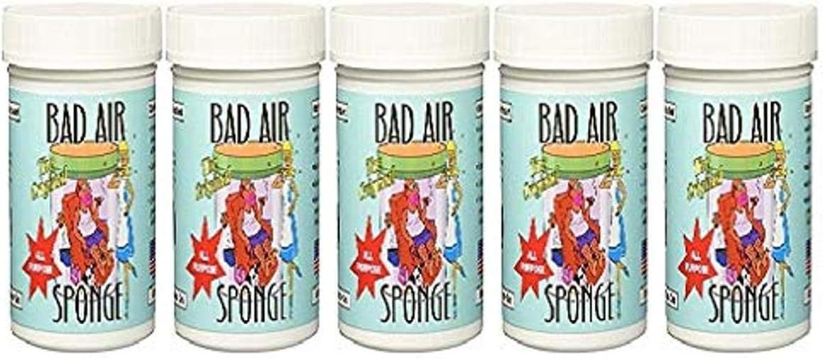 Bad Air Sponge neutralizes and absorbs odors 14oz, 14 Ounce (Pack of 5), clear 5 Count