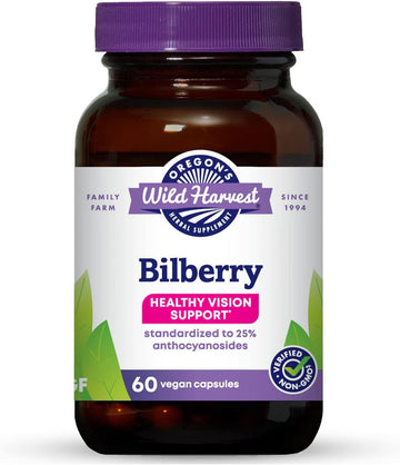 Oregon'S Wild Harvest, Bilberry Capsules, Antioxidant Supplement, 880 Mg, 60 Count