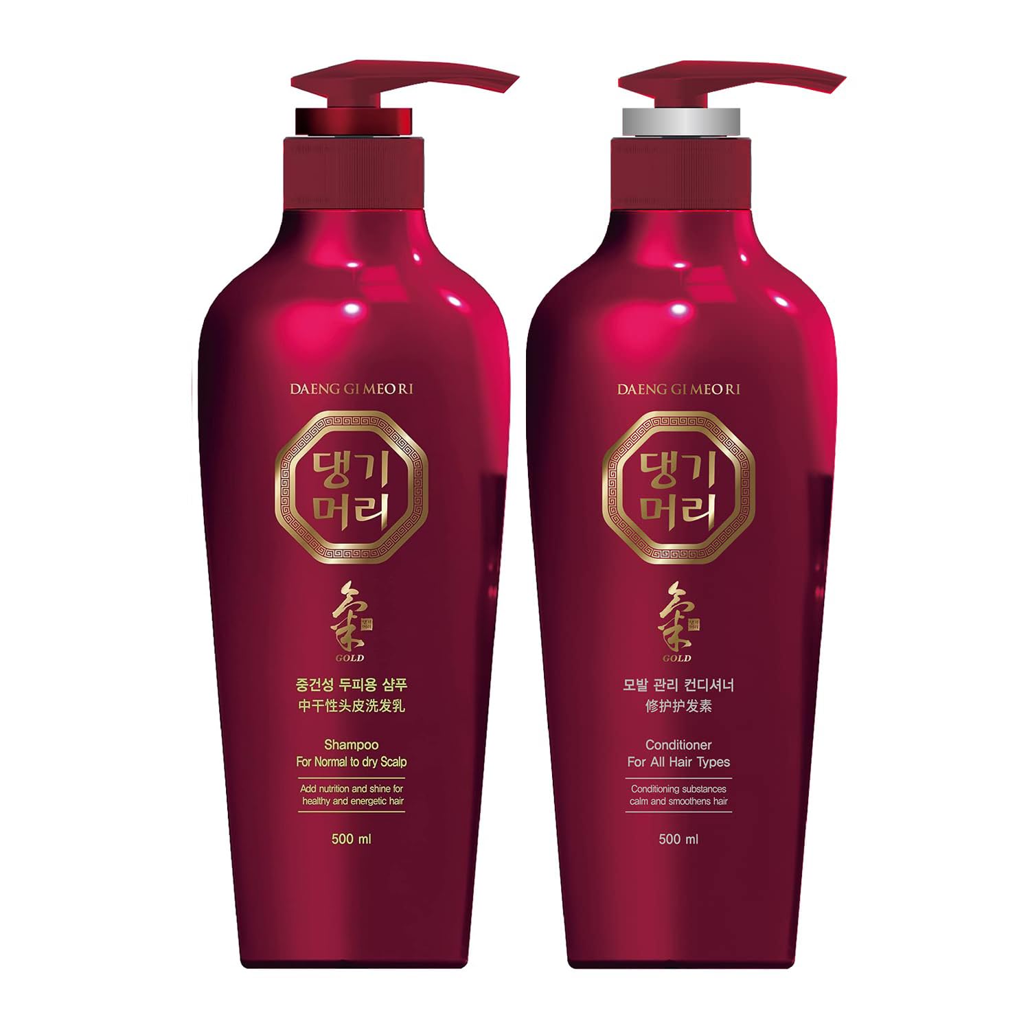 Daeng Gi Meo Ri - Shampoo & Conditioner Set For Normal To Dry Scalp, Add Nutrition And Shine For Healthy And Energetic Hair, Reducing Dandruff, Nourishing And Promoting Hair Growth, 16.9 Fl. Oz/ 500Ml