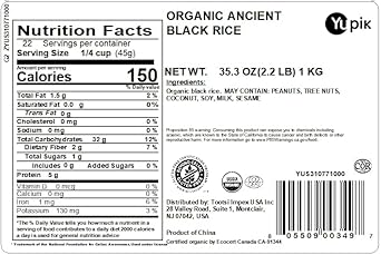 Yupik Rice, Organic Ancient Black, 2.2 Lb