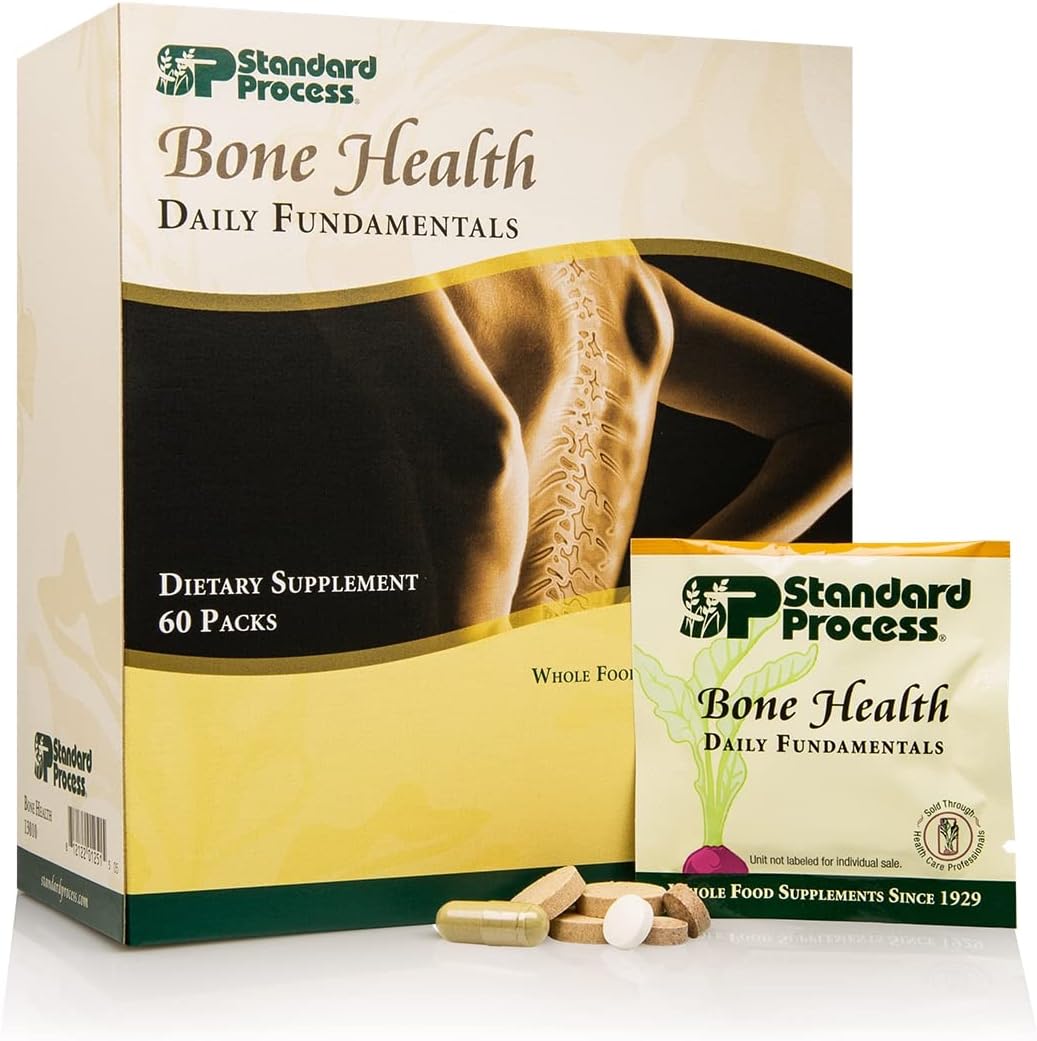 Standard Process Bone Health Daily Fundamentals - Supports Bone Strength With Vitamin D, Vitamin A, Potassium, Manganese, Vitamin K1, Phosphorus - 60 Pack