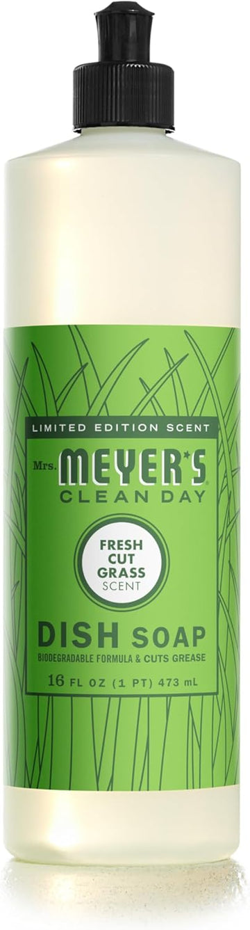 Mrs. Meyer'S Clean Day Liquid Dish Soap, Fresh Cut Grass Scent, 16 Ounce Bottle
