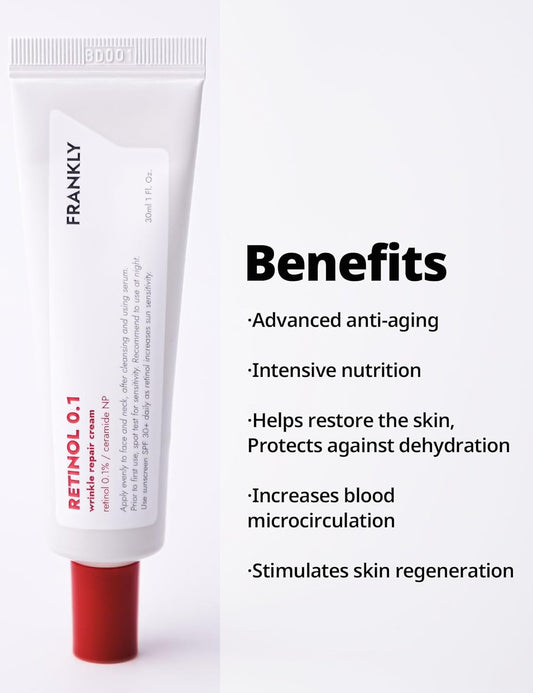 Frankly Skin Repair Duo: Retinol 0.1 Cream & Butter So Much Cream | Anti-Aging & Skin Turnover | Deep Moisturization | Vegan Butter, Jojoba Oil | Vegan & Curelty-Free | 2 Fl.Oz