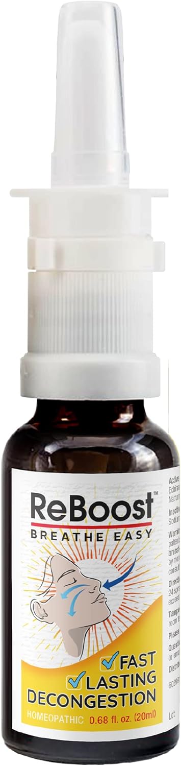 ReBoost Breathe Easy Decongestion Nasal Spray Fast-Acting Cold & Flu Symptom Relief Natural Homeopathic Ingredients Help Calm Congestion, Headache & Sinus Pressure - 0.68 oz : Health & Household