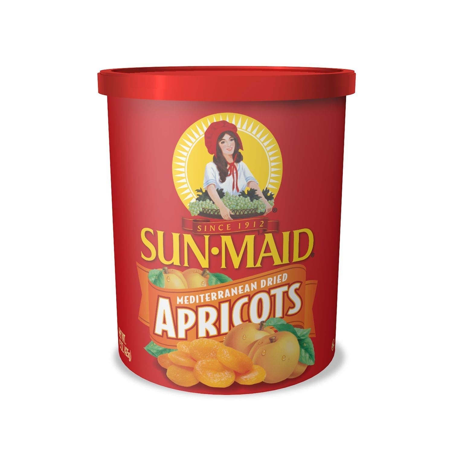 Sun-Maid Mediterranean Dried Apricots - 15 Oz Canister - Mediterranean Apricot Dried Fruit Snack For Lunches, Snacks, And Natural Sweeteners