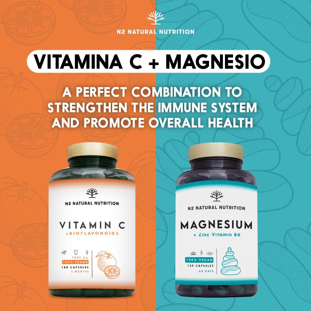Vitamin C Tablets 1000mg High Dose + Bioflavonoids - High Strength Natural VIT C Complex Adults Ascorbic Acid - Immune Support. 180 Capsules. N2 Natural nutrition : Amazon.co.uk: Health & Personal Care