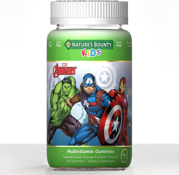 Nature'S Bounty Marvel Avengers Kids Gummy Multivitamin, Natural Grape, Orange & Cherry Flavored, Supports Immune Health & More, 60 Gummies