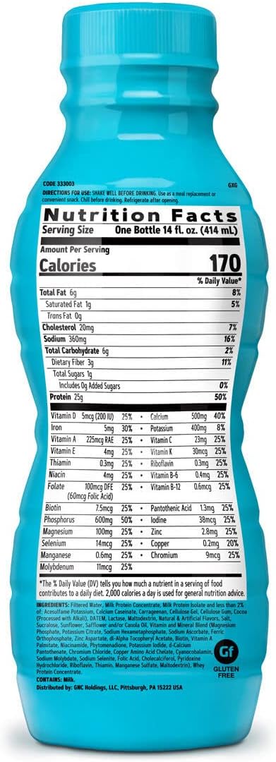 GNC Total Lean Lean Shake 25 - Swiss Chocolate - 12 Bottles : Health & Household