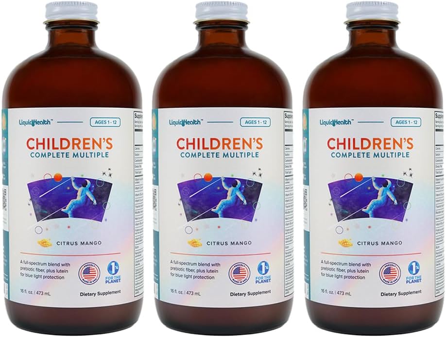 Liquidhealth 16 Oz Kids Liquid Multivitamin Complete Multiple For Children, Toddlers - Essential Vitamins & Minerals Supplement, Immune Support, Gluten Free, Non Gmo, Prebiotic Fiber