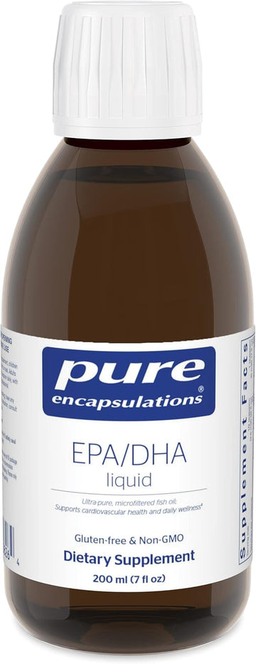 Pure Encapsulations Epa/Dha Liquid | Ultra-Pure, Molecularly Distilled Fish Oil Liquid | 7 Fl. Oz. | Lemon Flavor