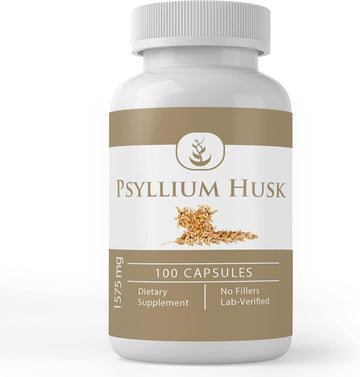 Pure Original Ingredients Psyllium Husk Capsules (100 Capsules) Fiber Powder Supplement, No Additives Or Fillers, Lab Verified