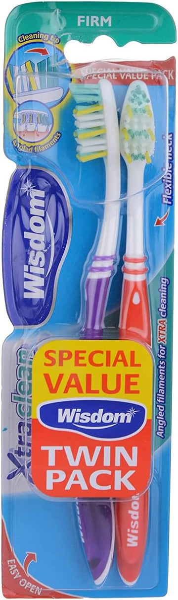 Wisdom Xtra Clean Firm Toothbrush Twin Pack