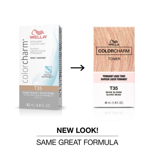 Colorcharm Permanent Liquid Toners| Neutralize Brass| Free Of Parabens| Vegan| T35 Beige Blonde| 1.4 Fl Oz