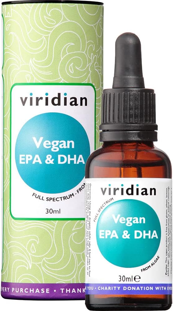 Viridian - Vegan Epa & Dha Oil - 30Ml | Heart, Brain & Eye Support | Fish-Free Omega 3 Formula | Marine Algae & Chia Seed | Omega 3 6 9 | 100% Active Ingredients | Expertly Formulated