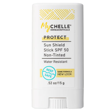 MyCHELLE Dermaceuticals Sun Shield Stick SPF 50 Non-Tinted (0.52 Oz) - Natural Zinc Sunscreen with Vitamin E Oils and Jojoba - Moisturizes Skin - Water Resistant for 80 Minutes - Sunscreen For Face