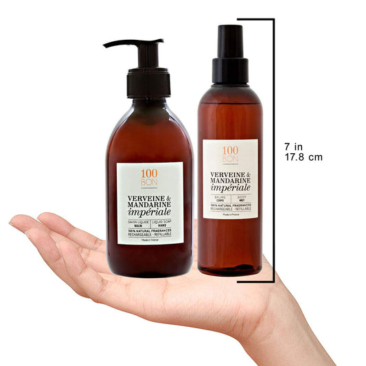 100Bon Verveine & Mandarine Bath Set Liquid Soap 10Oz + Body Mist 6.7 Oz, 10 Fluid_Ounces