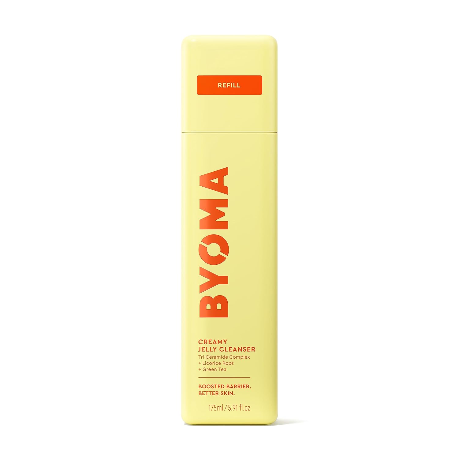 Byoma Creamy Jelly Cleanser Refill - Hydrating Facial Cleanser For Skin Barrier Repair - Tri-Ceramide Face Wash For Sensitive Skin - Gently Removes Makeup & Excess Oil - 5.91 Fl Oz Refill