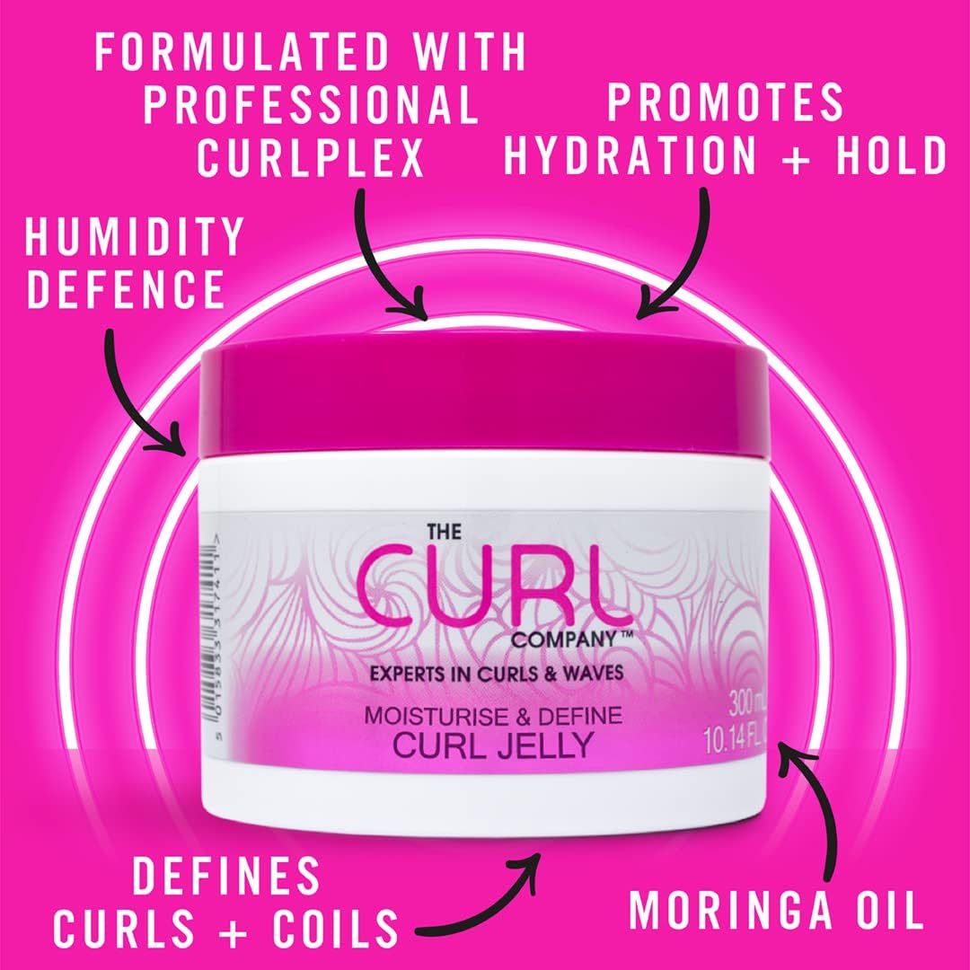 The Curl Company Moisturise & Define Curl Jelly (300ml) - Formulated with Professional Curplex with Moringa Oil. Experts in Curls & Waves. Cruelty Free. Vegan Friendly. Colour Kind Formula. : Amazon.co.uk: Beauty