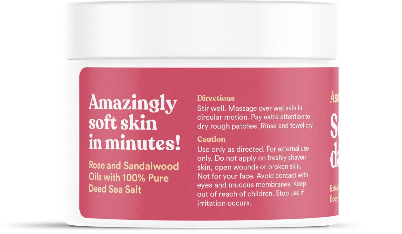 Asutra Dead Sea Salt Essential Oil Body Scrub Exfoliator (Sensual Rose), 16 Oz - Ultra Hydrating, Gentle, & Moisturizing - Coconut, Rose, And Sandalwood Oils : Beauty & Personal Care