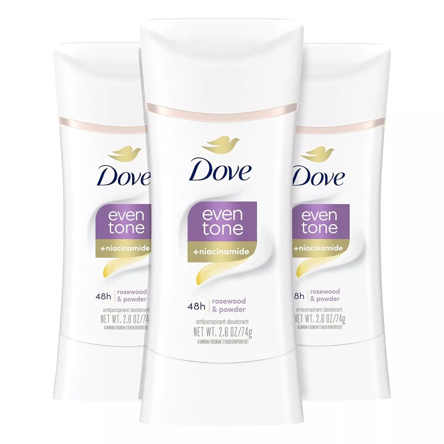 Dove Even Tone Antiperspirant Deodorant For Uneven Skin Tone Restoring Powder Sweat Block For All-Day Fresh Feeling 2.6 Oz 3 Count