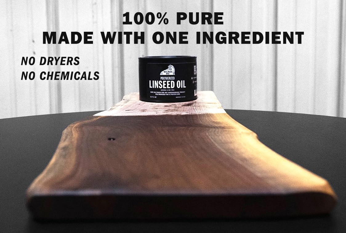 Walrus Oil - Polymerized Linseed Oil. Fast Curing Wood Sealer. Naturally VOC-Free, Satin Wood Finish, 16oz Can : Health & Household