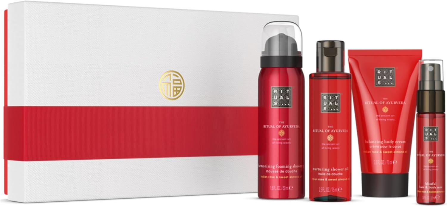 Rituals Gift Set The Ritual Of Ayurveda Small - Home And Skincare Products Enriched With Indian Rose And Sweet Almond Oil - Bath Gift Box With Balancing And Soothing Properties