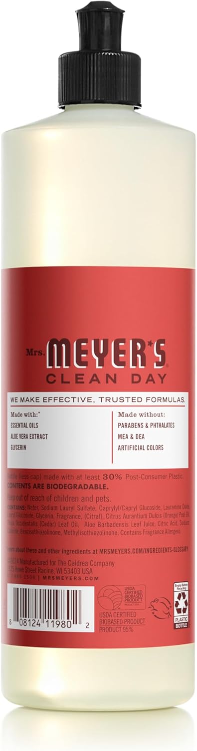 Mrs. Meyer'S Clean Day Liquid Dish Soap, Tomato Vine Scent, 16 Ounce Bottle