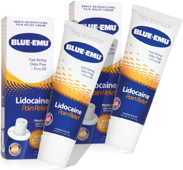 Blue Emu Lidocaine Numbing Cream Pain Relief, 2.7 oz (2 Pack)