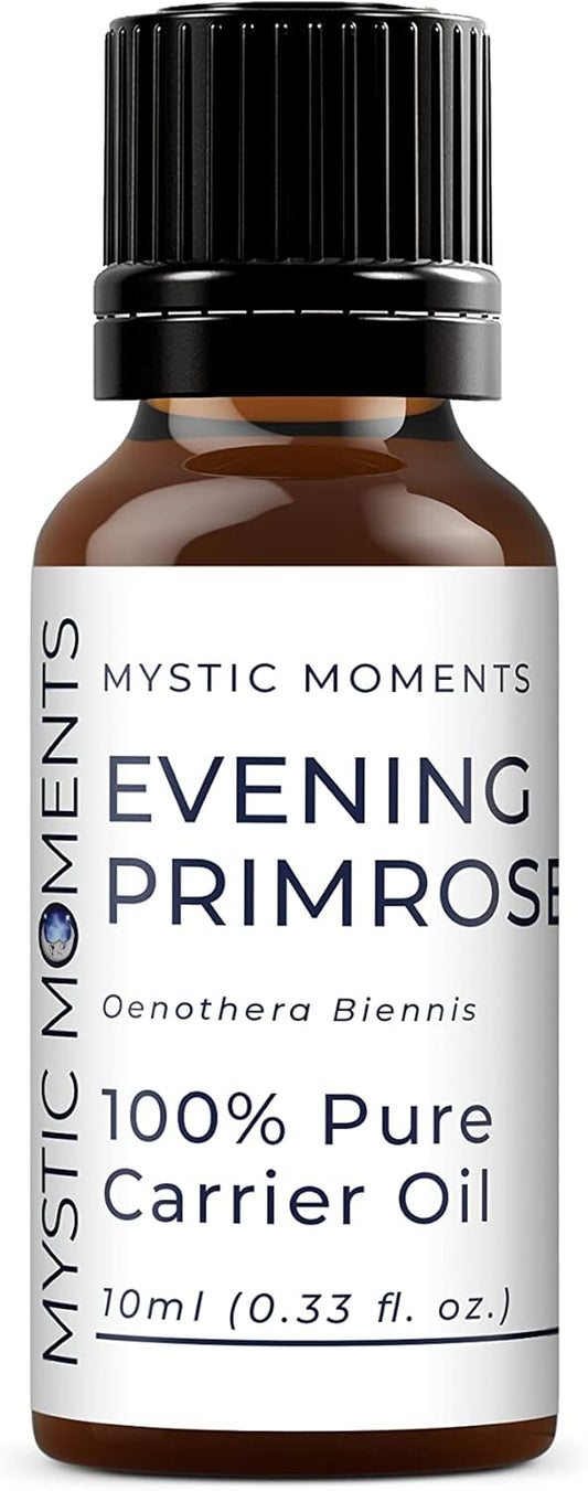 Mystic Moments | Evening Primrose Carrier Oil 10ml - Pure & Natural Oil Perfect for Hair, Face, Nails, Aromatherapy, Massage and Oil Dilution Vegan GMO Free