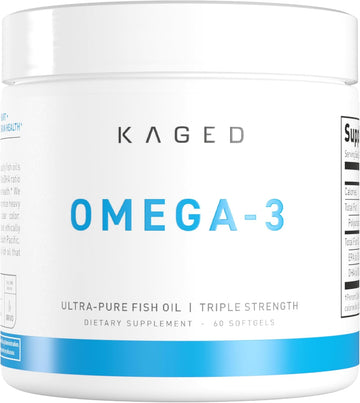 Kaged Omega 3 Fish Oil Supplement, 3000Mg Omega 3 Fatty Acid With Epa & Dha, Ultra-Pure, No Fish Burps, 60 Pills