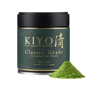 Kiyo Matcha Classic Grade Hatsumukashi Ceremonial Uji Matcha - Pure Japanese First Harvest Ceremonial Grade Matcha Green Tea Powder From Uji, Japan (40G/1.41Oz)