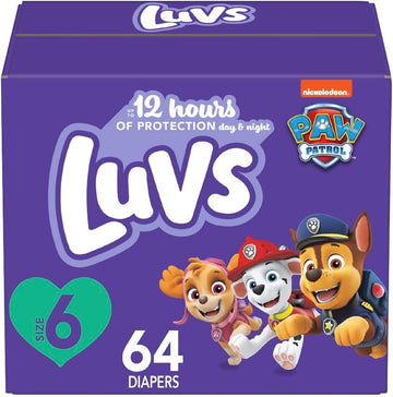 Luvs Diapers - Size 6, 64 Count, Paw Patrol Disposable Baby Diapers