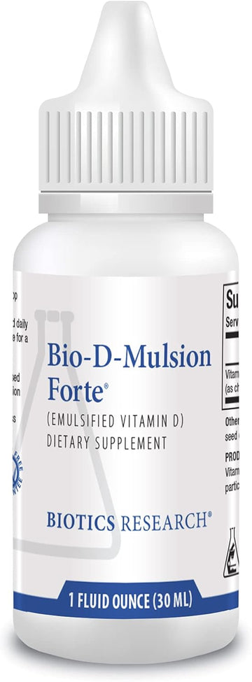 Biotics Research Bio D Mulsion Forte Vitamin D3 Liquid Drops 50 For Best Absorption, Strengthens Bones, Supports The Immune System, Cardiovascular System 1 Fl Oz