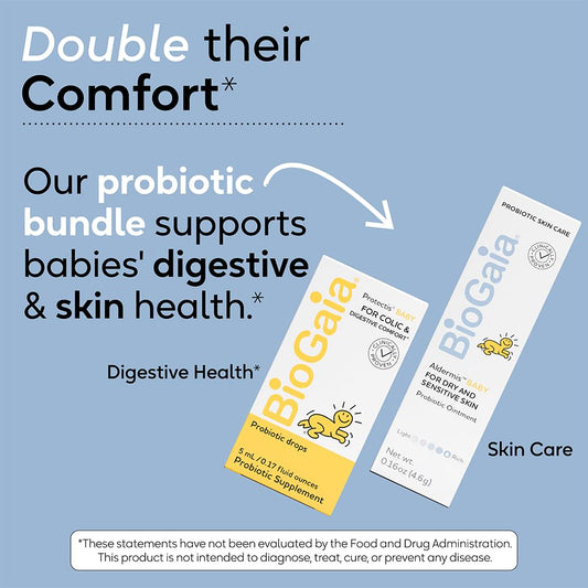 Biogaia Baby Probiotic Essentials For Digestive & Skin Health | Drops Ease Colic, Gas & Tummy Issues | Ointment Soothes & Hydrates Dry, Irritated Skin
