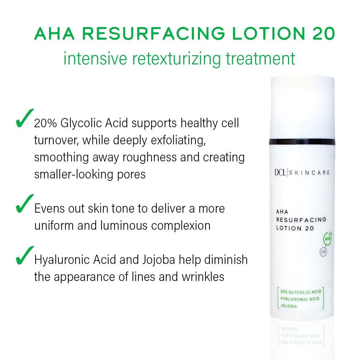 Dcl Skincare Aha Resurfacing Lotion 20 With 20% Glycolic Acid, 1.7 Fl Oz : Beauty & Personal Care